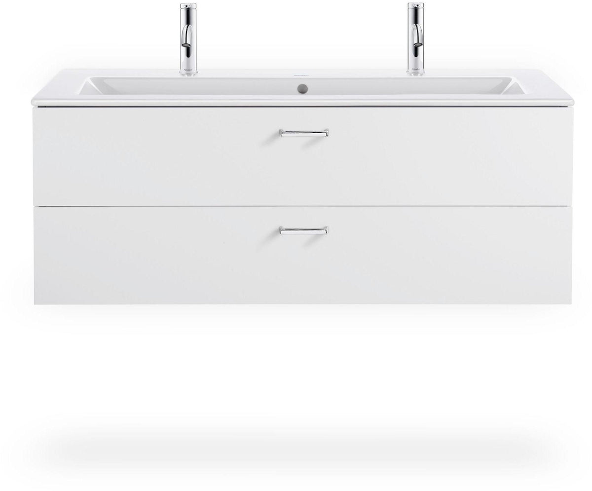 Duravit XBase Waschtischunterbau wandhängend 600 mm, 2 Schubkästen, weiß matt, Soft-Close