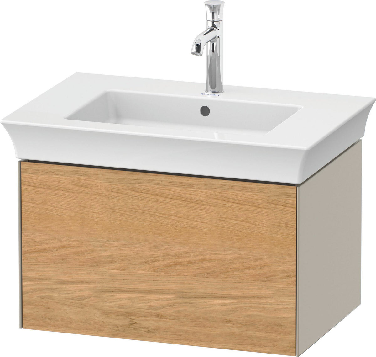 DURAVIT White Tulip Waschtischunterbau 684 mm – 1 Auszug, Tip-On, LED-Innenbeleuchtung, graphit seidenmatt