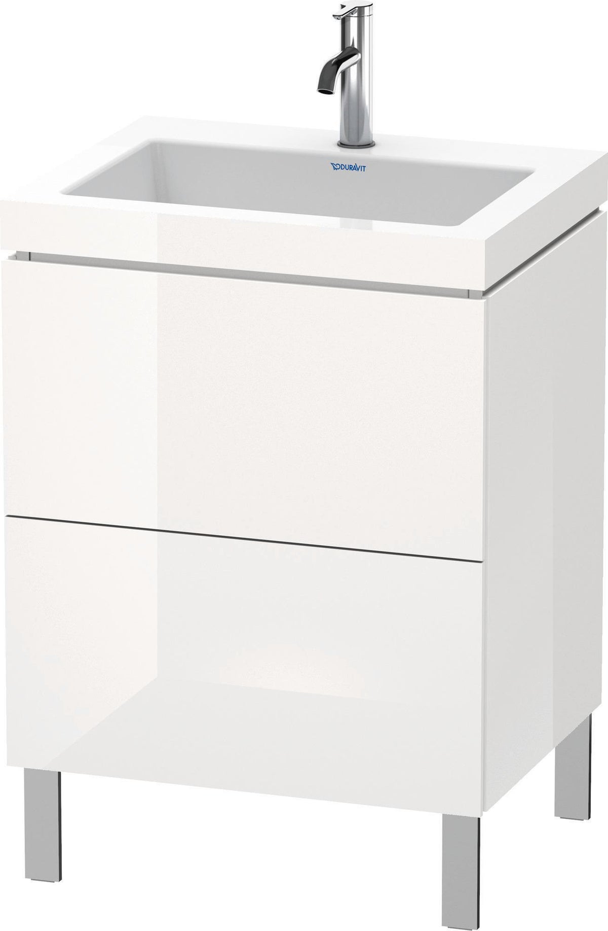 DURAVIT L-Cube c-bonded Waschtischset 698x600x480 mm, weiß matt, 2 Auszüge, 1 Hahnloch