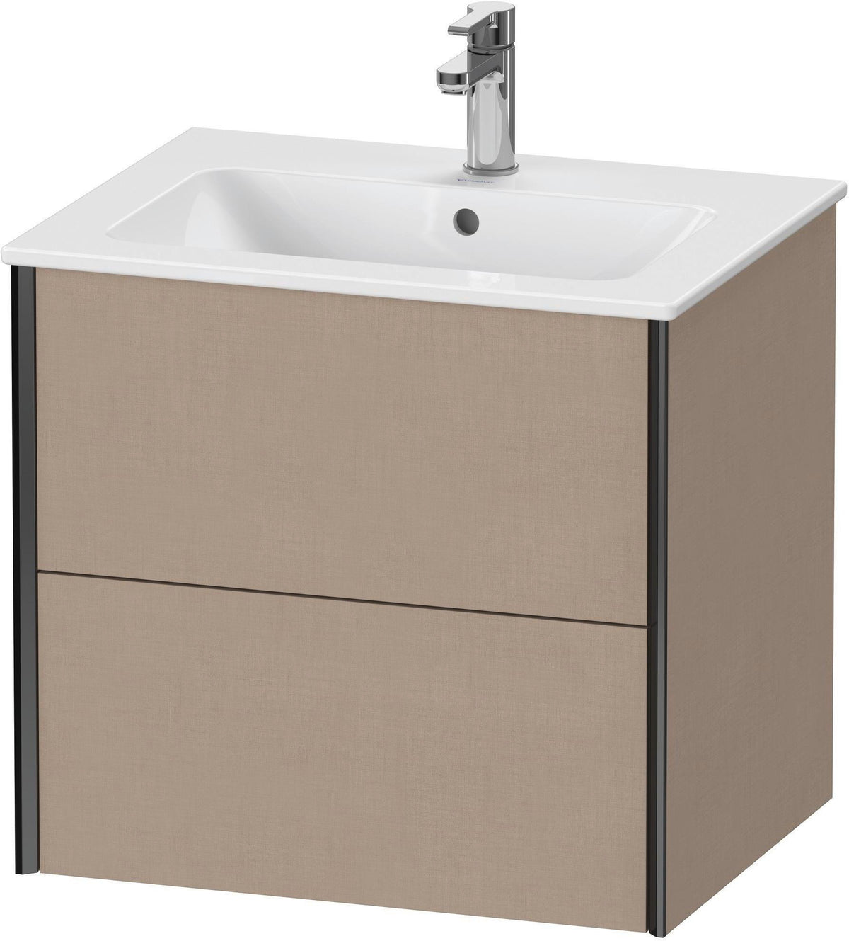 DURAVIT XViu Waschtischunterbau wandhängend 610 mm, 2 Schubkästen, weiß matt – ohne Griff, mit Tip-On-Technik