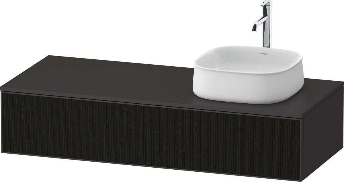 Duravit Zencha Konsolen-Waschtischunterbau 1300 mm Eiche Anthrazit mit Auszug