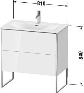 Duravit Waschtischunterbau XSquare 810x840x478mm mit 2 Auszügen, s-matt und Ahorn-Esche