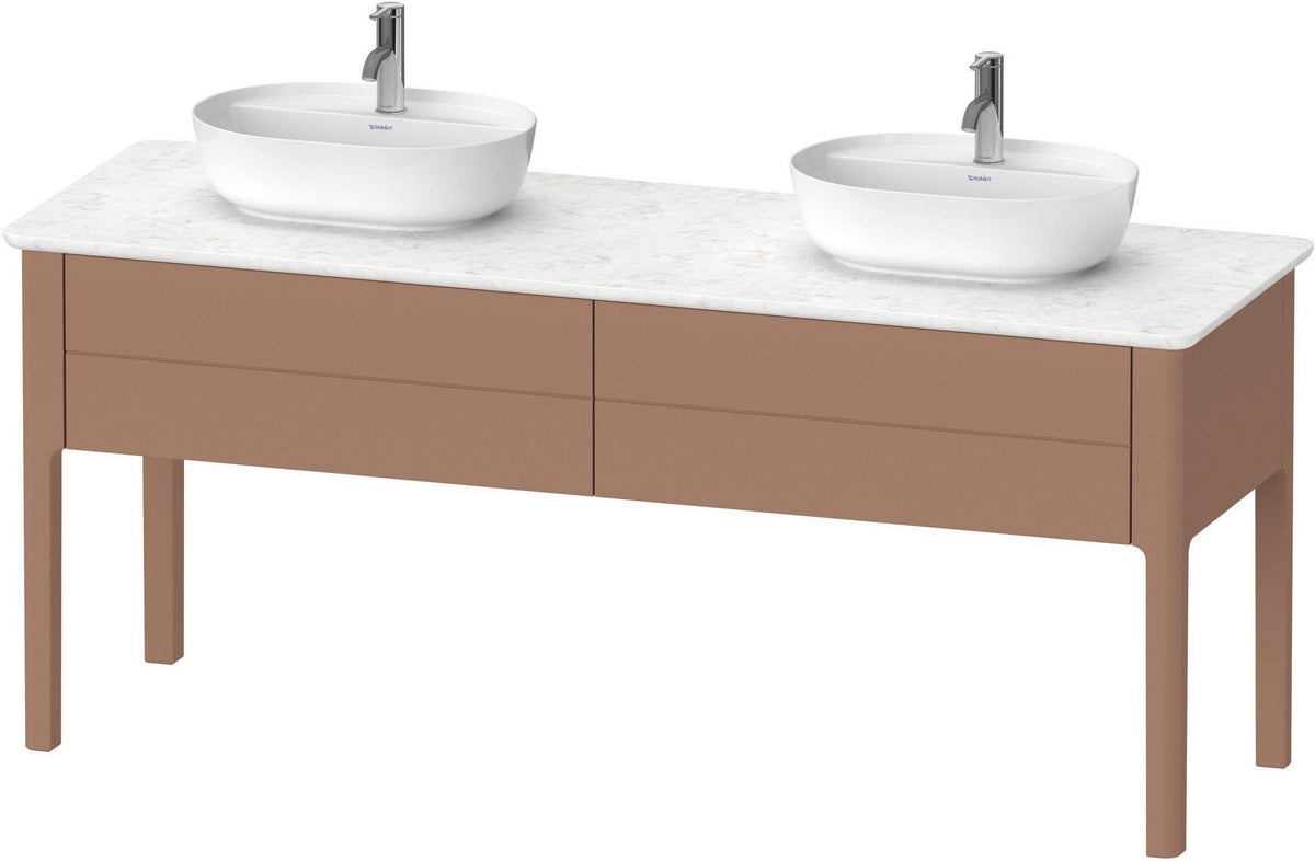 Duravit Waschtischunterbau Luv bodenstehend 1733 mm mit 2 Auszügen in Mandel Seidenmatt