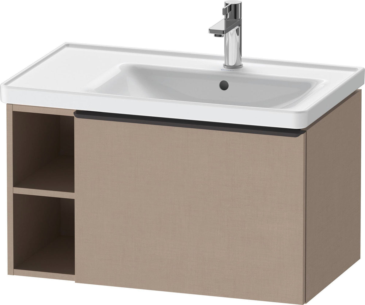 DURAVIT D-Neo Waschtischunterbau 784 mm wandhängend mit 1 Auszug und 2 offenen Fächern in Betongrau Matt