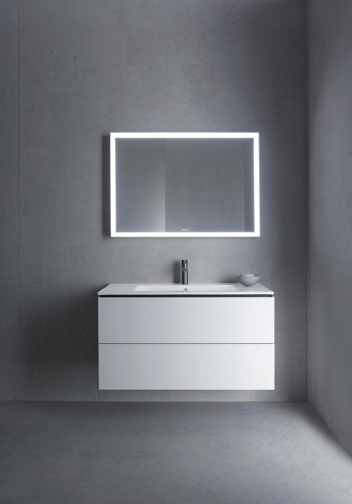 Duravit L-Cube Waschtischunterbau 1020 mm taupe matt – wandhängend, 2 Schubkästen, Tip-On