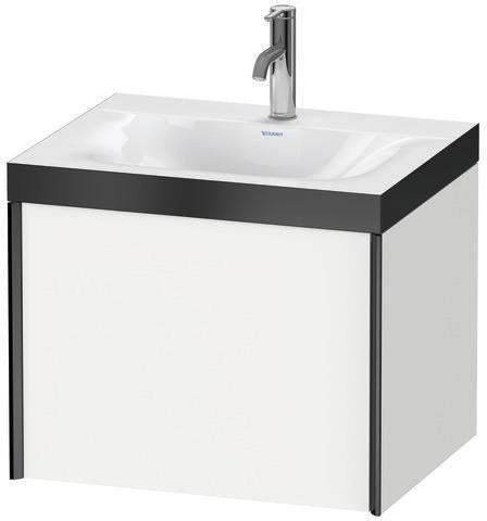 Duravit XViu Möbelwaschtischset 600x480mm Nussbaum mit Unterbau, Auszug und Keramik-Abdeckhaube