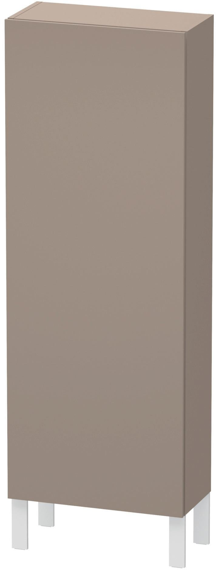 Duravit L-Cube Halbhochschrank 500 mm, 1 Tür links, betongrau matt, wandhängend, Soft-Close