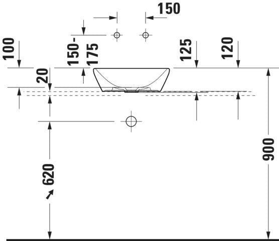 DURAVIT D-Neo Aufsatzbecken 400mm rund weiß ohne Überlauf mit WonderGliss