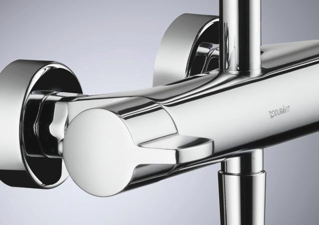 Duravit Duschsystem B.1 mit Brausethermostat, chrom Hochglanz, Kopf- und Handbrause