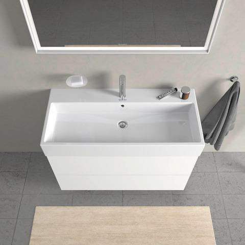 Duravit Waschtisch Vero Air 1000 mm mit Überlauf, 1 Hahnloch Mitte, weiß – Wandmontage