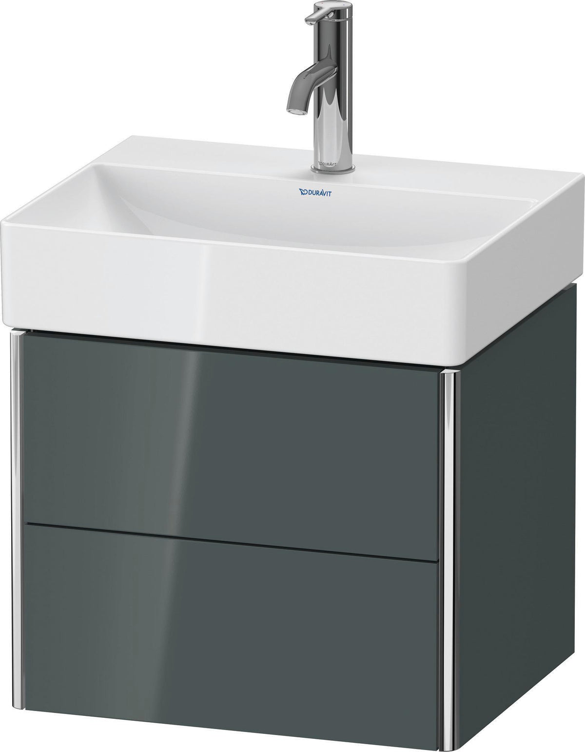 DURAVIT XSquare Waschtischunterbau wandhängend, 2 Schubkästen, Dolomiti Grey Hochglanz