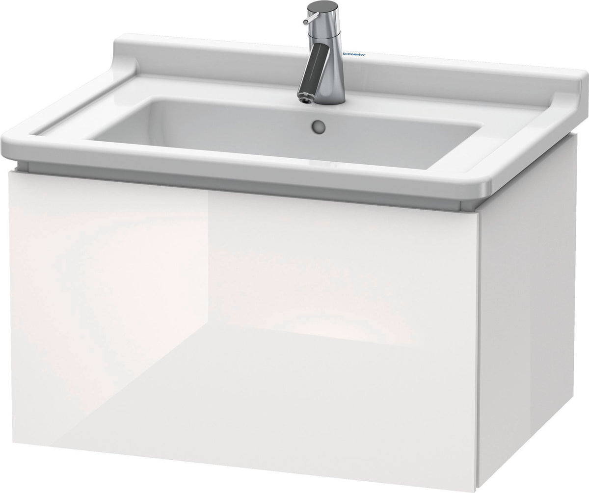 Duravit L-Cube Waschtischunterbau 670 mm taupe matt – Wandhängend mit Tip-On-Auszug