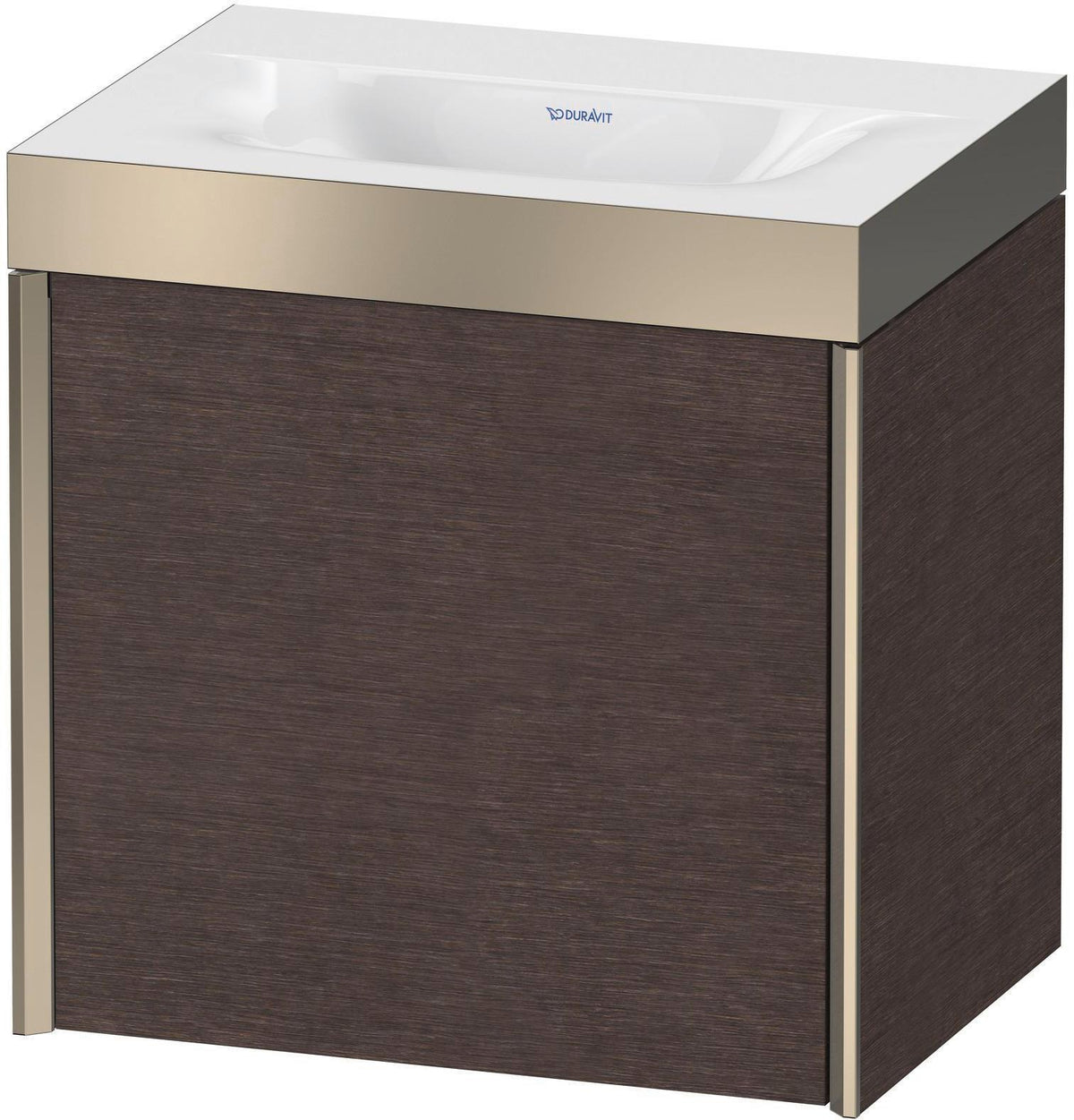Duravit XViu Waschtischunterbau 460 mm, 1 Tür, champagner matt / mediterrane Eiche, wandhängend