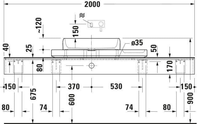 DURAVIT Qatego Aufsatzbecken mit Konsole 1000 mm Weiß Hochglanz HygieneGlaze