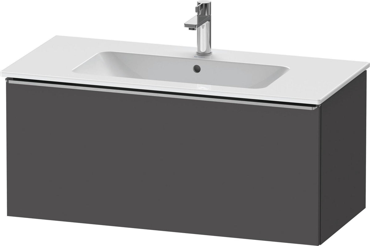 Duravit D-Neo Waschtischunterbau 1010 mm, 1 Auszug, Weiß Matt, Griff Bronze Gebürstet, Wandhängend