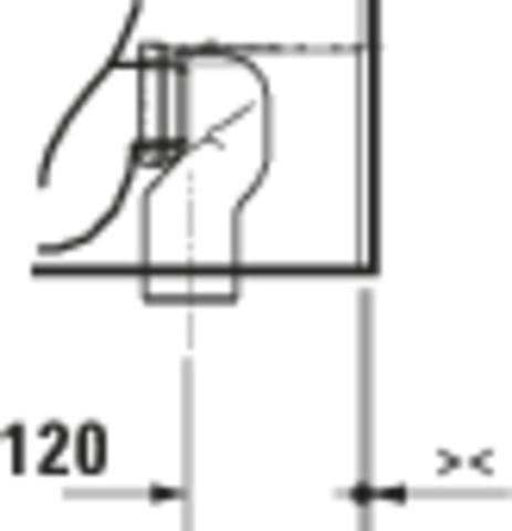 DURAVIT D-Code Stand-WC 570 mm weiß spülrandlos, Abgang waagerecht