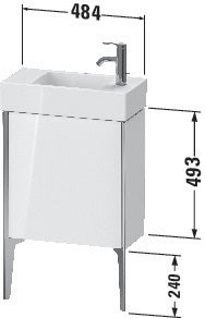 Duravit Waschtischunterbau XVIU 493x484x234mm Pro Cha ma TA li ta s-matt – bodenstehend mit Aluminiumprofil