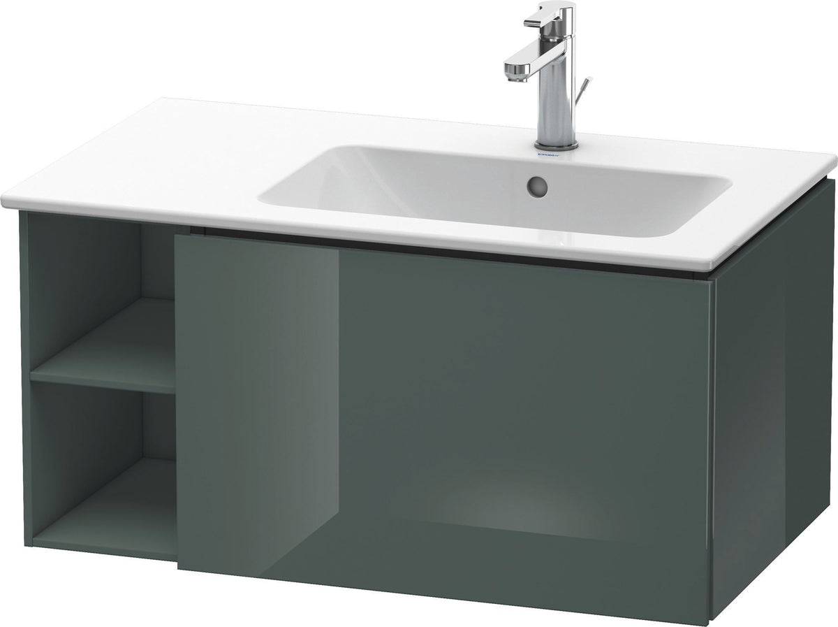 Duravit L-Cube Waschtischunterbau 820 mm, 1 Auszug, Becken rechts, Amerikanisch Nussbaum