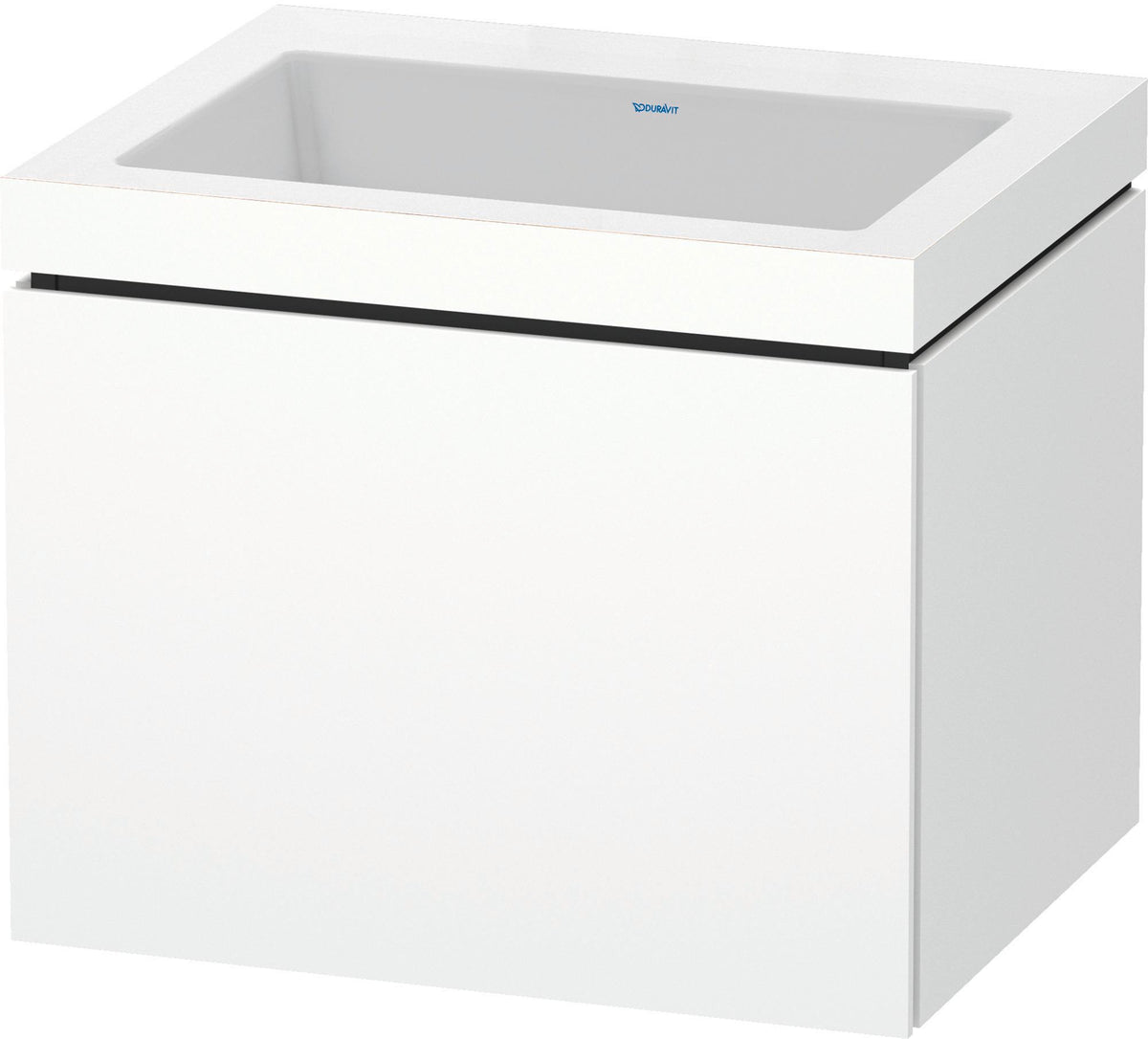 DURAVIT L-Cube c-bonded Waschtischset 600 mm mit Vero Air Becken, 1 Auszug, Weiß Matt