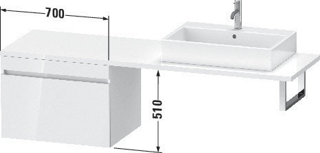 Duravit DuraStyle Konsolenunterschrank 700 mm weiß matt mit Auszug und Dämpfung