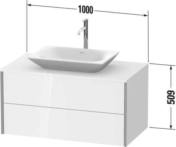 Duravit Waschtischunterbau XVIU 1000x550mm Champagner Matt / Taupe S-Matt für Badmöbel