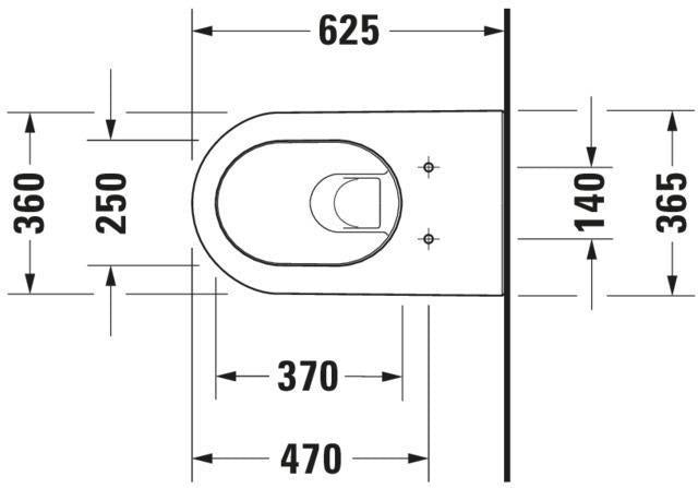 DURAVIT Wand-WC Darling New 625 mm Tiefspüler mit Spülrand, weiß