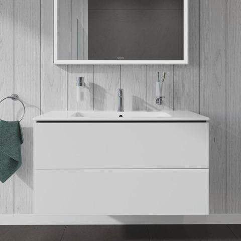 Duravit L-Cube Waschtischunterbau 1020 mm taupe matt – wandhängend, 2 Schubkästen, Tip-On