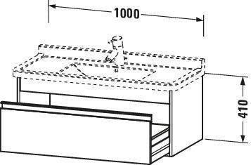 DURAVIT Ketho Waschtischunterbau 1000 mm wandhängend, 1 Auszug, weiß matt, für Starck 3