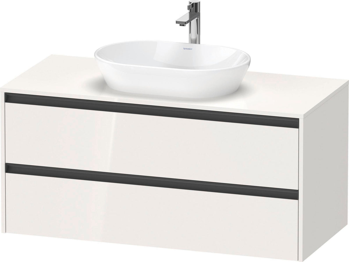 Duravit Ketho.2 Konsolen-Waschtischunterbau 1200 mm betongrau matt mit 2 Schubkästen