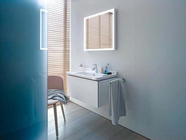 Duravit L-Cube Waschtischunterbau 670 mm taupe matt – Wandhängend mit Tip-On-Auszug