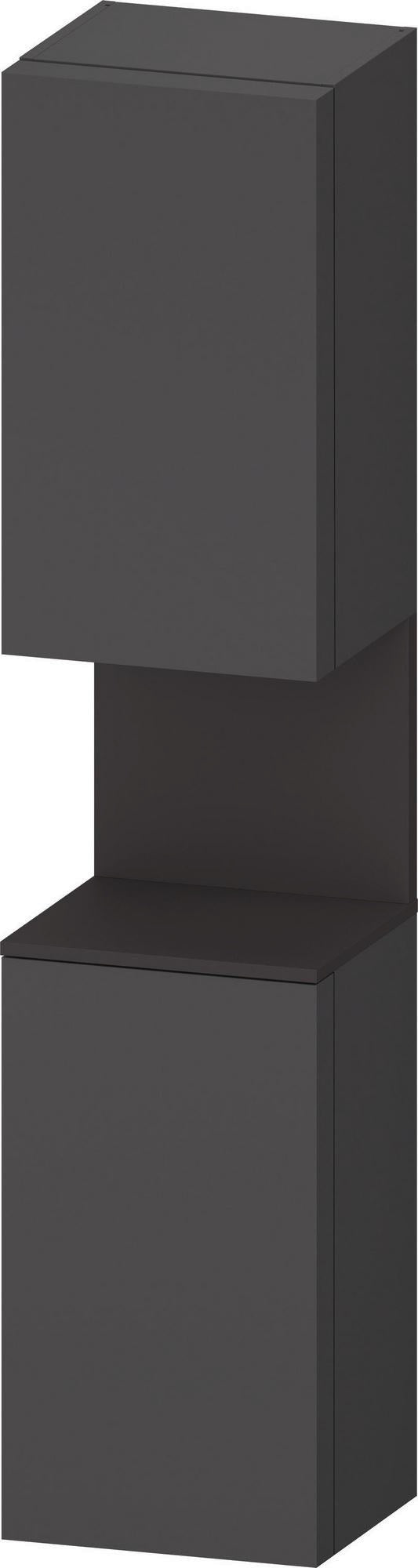 DURAVIT Qatego Hochschrank 400 mm, 2 Türen, weiß Hochglanz, Eiche Schw. Matt