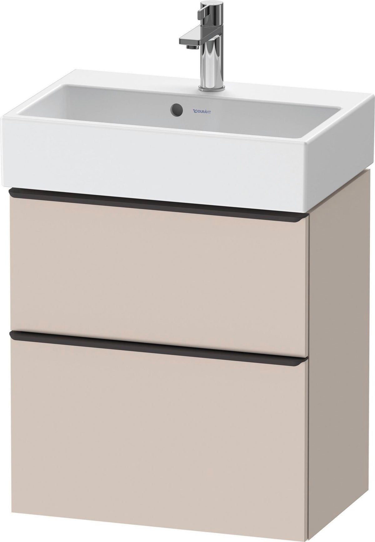 DURAVIT D-Neo Waschtischunterbau wandhängend Eiche Schwarz 584 mm mit Auszug und Schubkasten