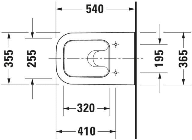 Duravit Wand-WC Happy D.2 540 mm Tiefspüler mit Durafix, weiß – wandhängend