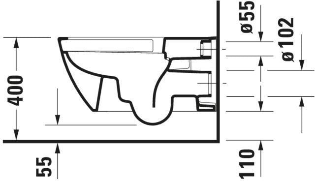Duravit Wand-WC Happy D.2 620 mm Tiefspüler spülrandlos Durafix weiß