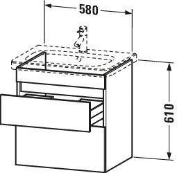DURAVIT DuraStyle Waschtischunterbau 580 mm Eiche Terra/Weiß Matt mit 2 Schubladen und Soft-Close