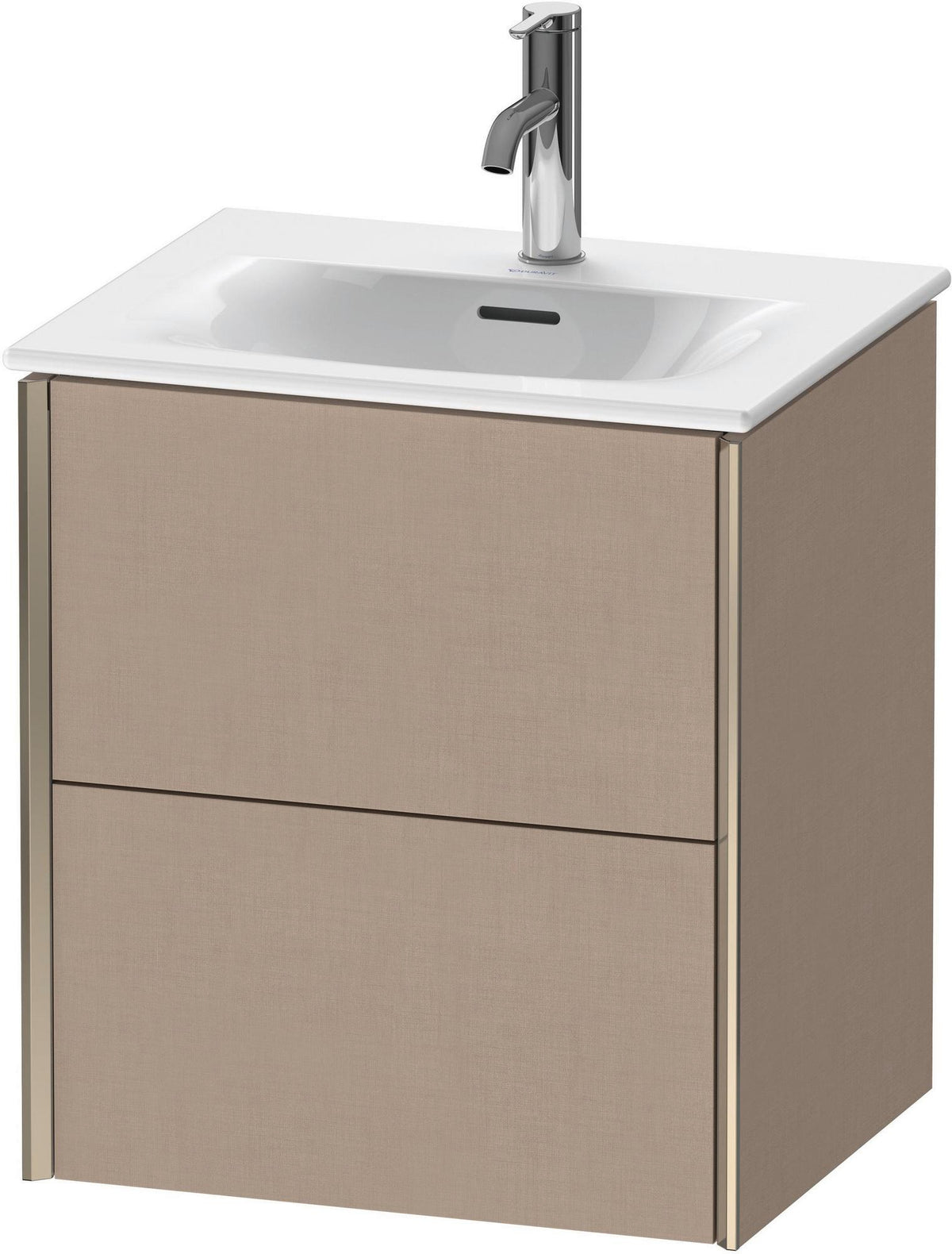 Duravit XViu Waschtischunterbau wandhängend 557 mm, 2 Schubkästen, champagner matt/leinen
