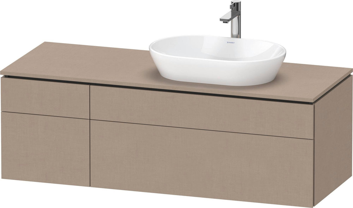 Duravit L-Cube Waschtischunterbau 1420 mm Taupe supermatt mit Tip-on und Soft-Close