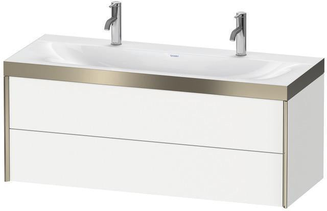 Duravit Möbelwaschtischset XVIU 1200x480mm Chaos mit Unterbau, 2 Schubkästen, Nussbaum mitte