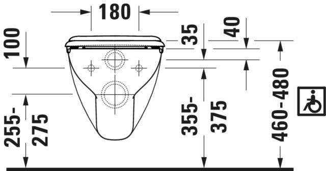 Duravit Wand-WC D-Code Vital 700 mm Tiefspüler barrierefrei mit HygieneGlaze