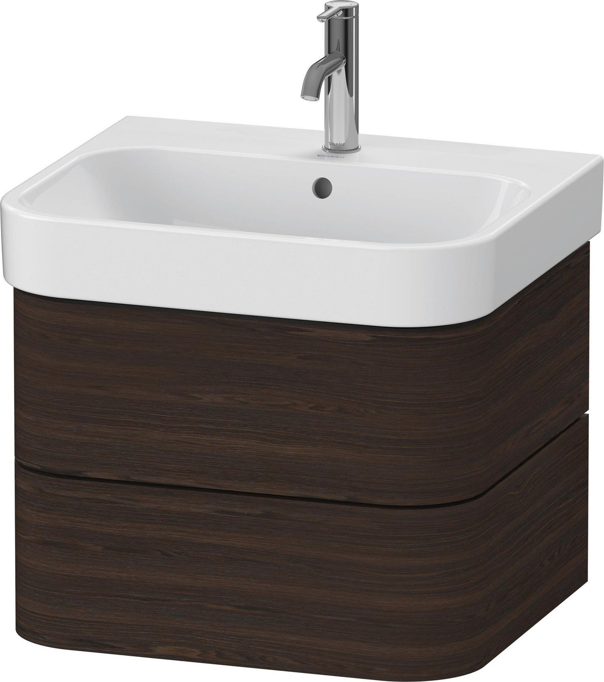 DURAVIT Happy D.2 Waschtischunterbau 575 mm, 2 Schubkästen, Tip-On, Taupe supermatt