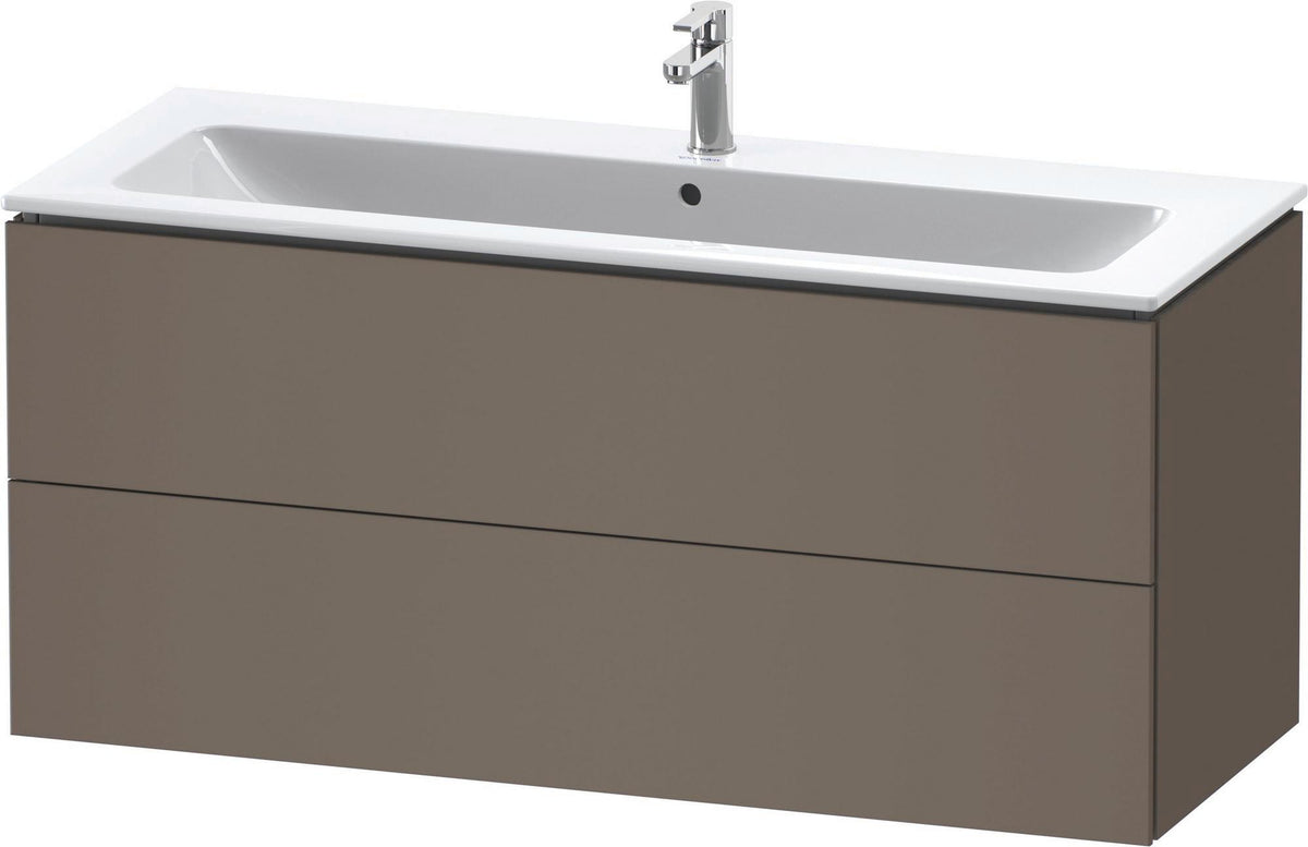 Duravit L-Cube Waschtischunterbau 1220 mm taupe matt mit 2 Schubkästen und Tip-On-Technik