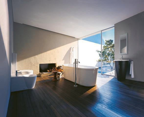 DURAVIT C.1 Einhebel-Bidetmischer Schwarz Matt 121 mm mit Zugstangen-Ablaufgarnitur