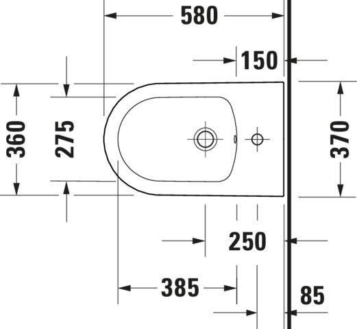 DURAVIT Standbidet White Tulip 580 mm von Philippe Starck – Weiß, mit Überlauf und WonderGliss