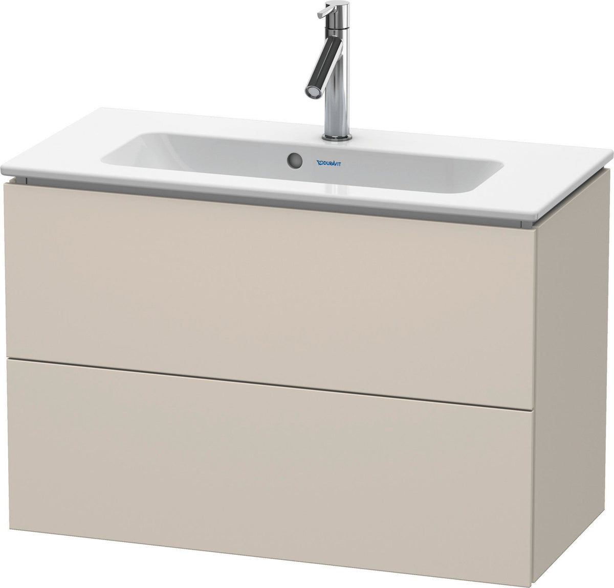 DURAVIT L-Cube Waschtischunterbau 820 mm weiß matt mit 2 Schubkästen und Tip-On-Technik