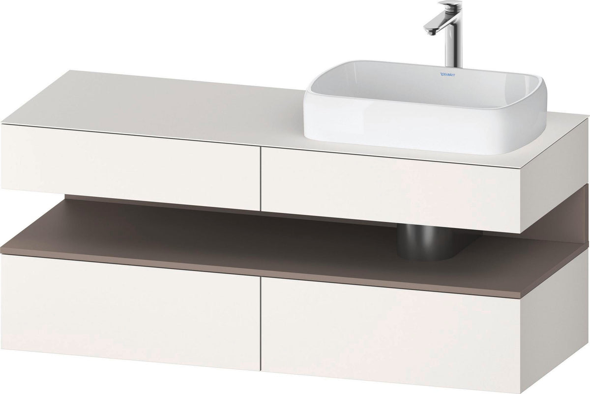 DURAVIT Qatego Konsolenwaschtischunterbau 1400 mm Weiß Matt Eiche Schwarz Matt wandhängend