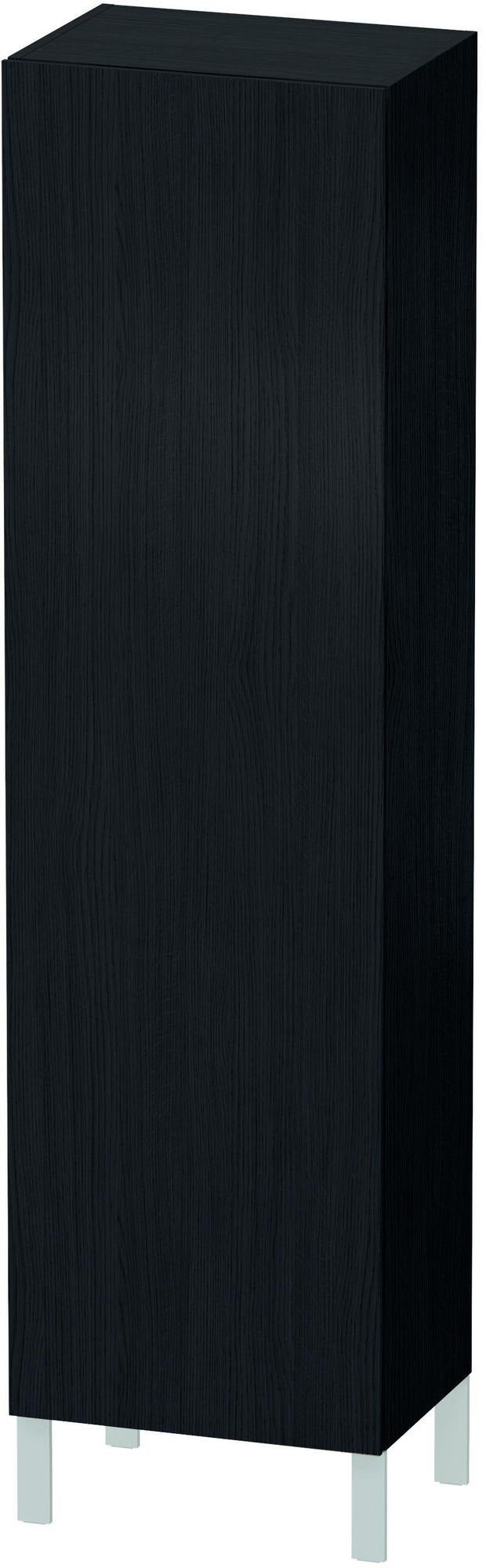 Duravit Hochschrank L-Cube 363x500x1760mm 1 Tür rechts Eiche Schwarz – Wandhängend mit Soft-Close