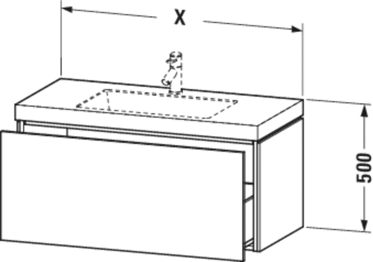 Duravit Waschtischset L-Cube 800x480mm mit Vero Air Möbelwaschtisch, 1 Hahnloch, ohne Überlauf