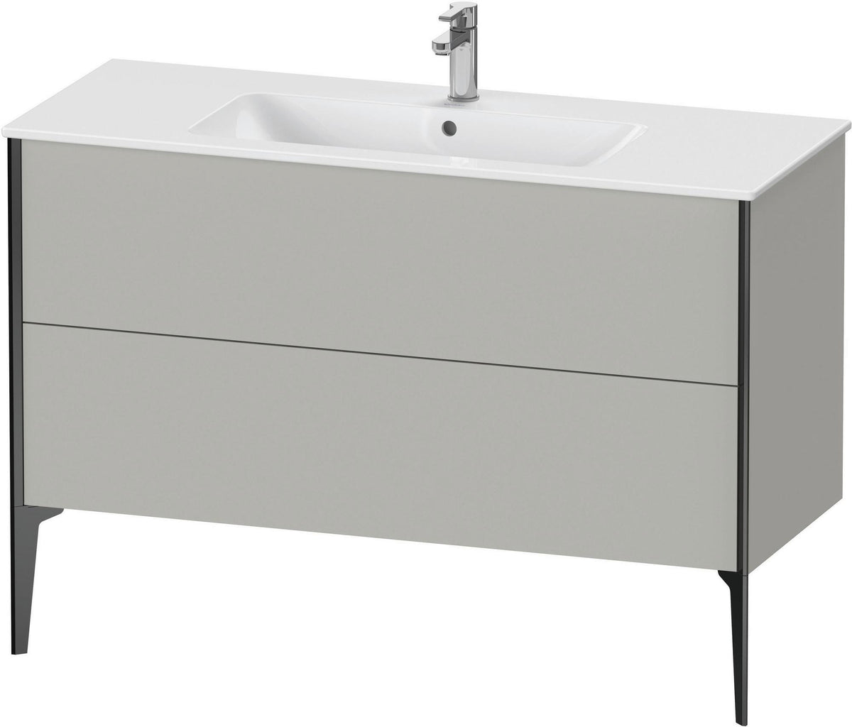 DURAVIT XViu Waschtischunterbau bodenstehend 1210 mm, 2 Auszüge, champagner matt/weiß matt