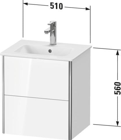 Duravit XSquare Waschtischunterbau wandhängend, 2 Schubkästen, Weiß Matt