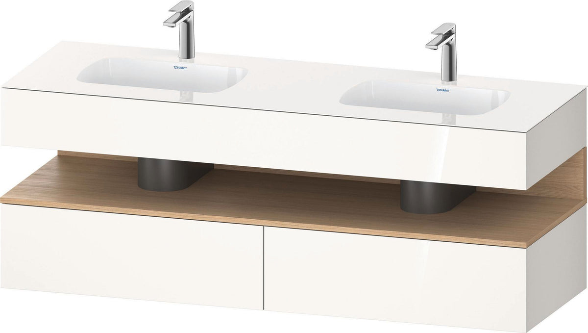 DURAVIT Qatego Studio F. A. Porsche Waschtischset 1600 mm mit Konsolenwaschtischunterbau, 2 Auszüge